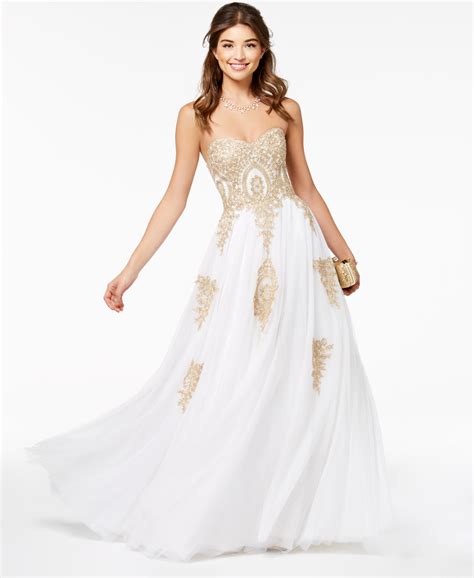 macys white dresses formal